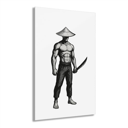 Martial Arts Samurai Acrylic Print, Japanese Warrior Artwork, Modern Home Decor, Gift for Martial Arts Lovers, Wall Art