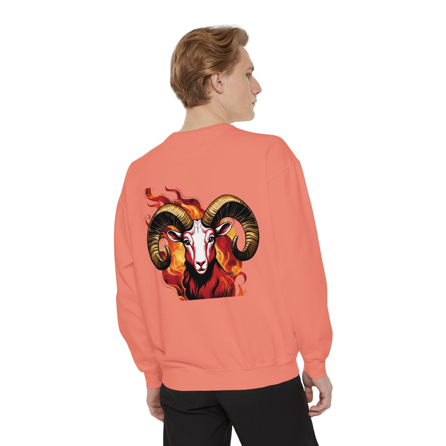 Aries Flame Sweatshirt, Unisex Graphic Sweatshirt, Zodiac Apparel, Astrology Gift, Cozy Casual Wear, Aries Astrology Merchandise