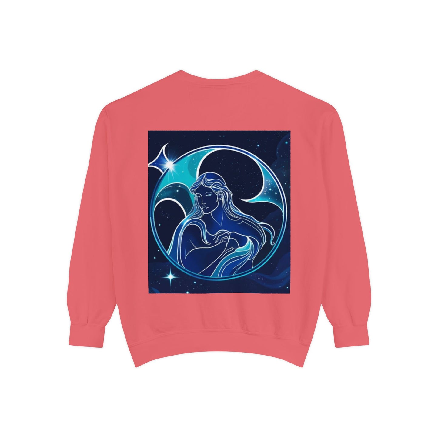 Aquarius Unisex Garment-Dyed Sweatshirt, Zodiac Sign Sweatshirt, Astrology Apparel, Cozy Layer, Astrology Gift