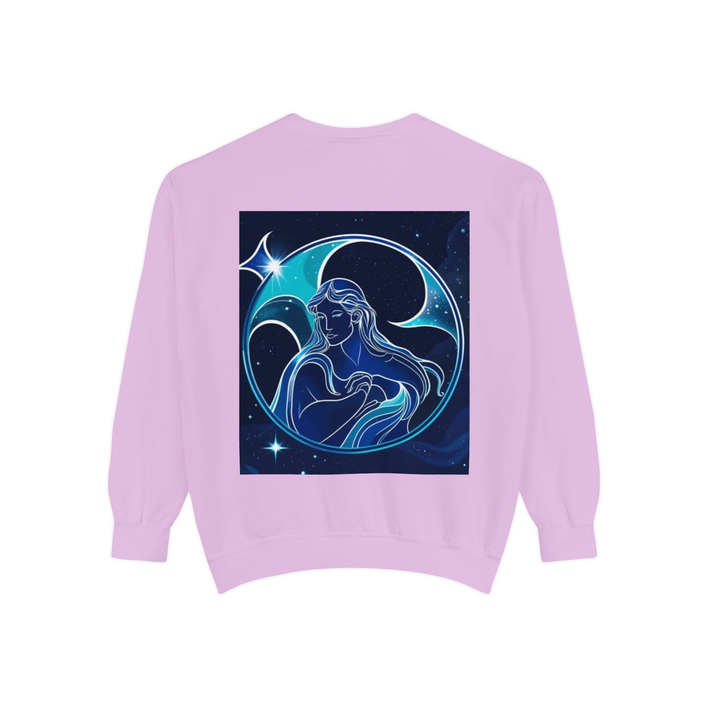 Aquarius Unisex Garment-Dyed Sweatshirt, Zodiac Sign Sweatshirt, Astrology Apparel, Cozy Layer, Astrology Gift