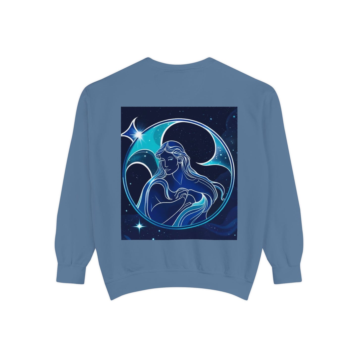 Aquarius Unisex Garment-Dyed Sweatshirt, Zodiac Sign Sweatshirt, Astrology Apparel, Cozy Layer, Astrology Gift