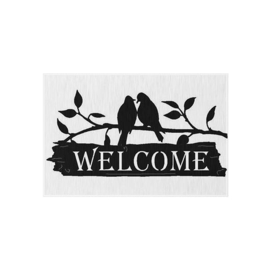 Charming Welcome Outdoor Rug, Patio Decor, Garden Mat, Front Porch Accessory, Rustic Home Welcome Sign, Outdoor Living Styling
