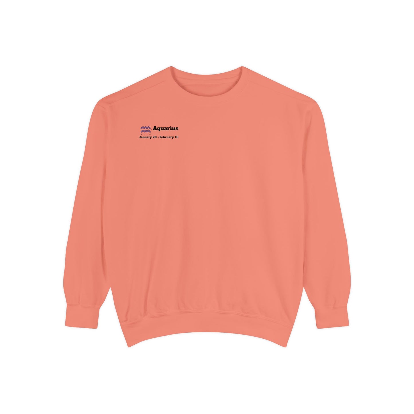 Aquarius Unisex Garment-Dyed Sweatshirt, Zodiac Sign Sweatshirt, Astrology Apparel, Cozy Layer, Astrology Gift