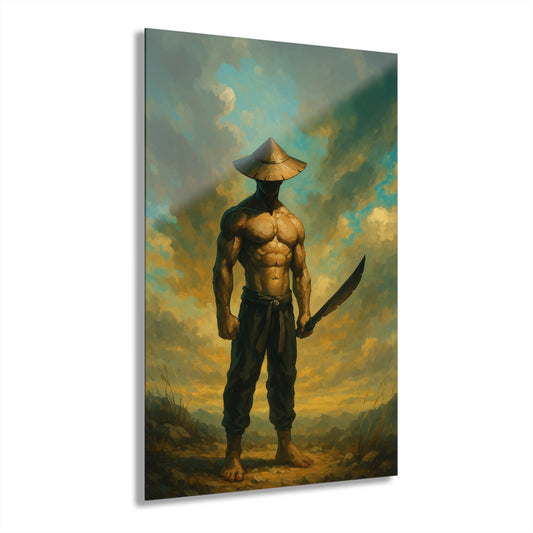 Bold Warrior Acrylic Print, Wall Art Decor, Unique Home Decoration, Masculine Artwork, Gift for Him, Modern Art