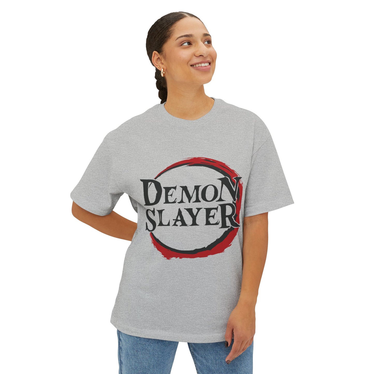 Demon Slayer Unisex Oversized Boxy Tee, Graphic Tee, Anime Shirt, Casual Wear, Gift for Fans, Streetwear, Character Tee