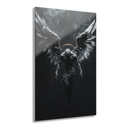 Dark Angel Acrylic Wall Art Print, Modern Home Decor, Fantasy Art, Unique Gift, Gothic Aesthetic, Framed Art Piece