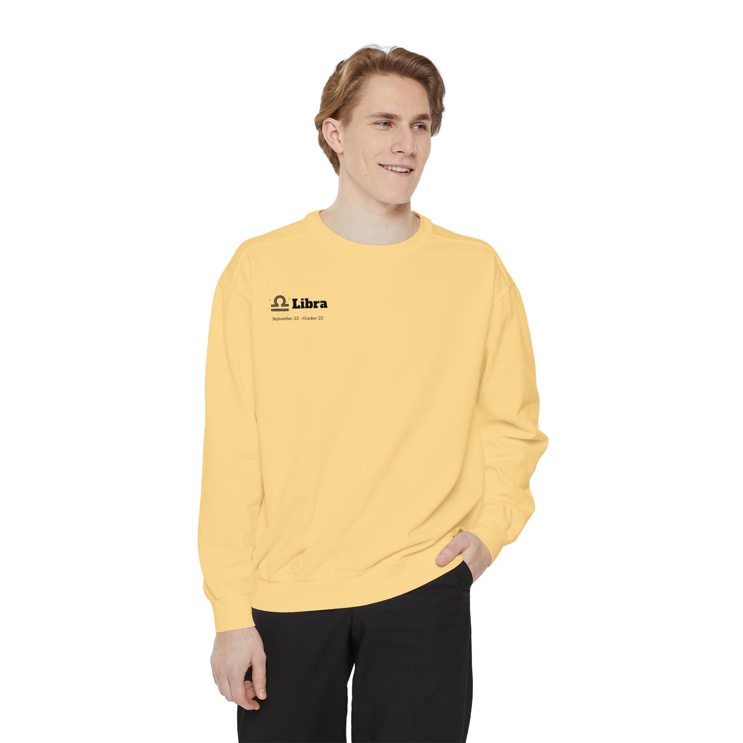 Libra Astrological Unisex Unise Garment-Dyed Sweatshirt