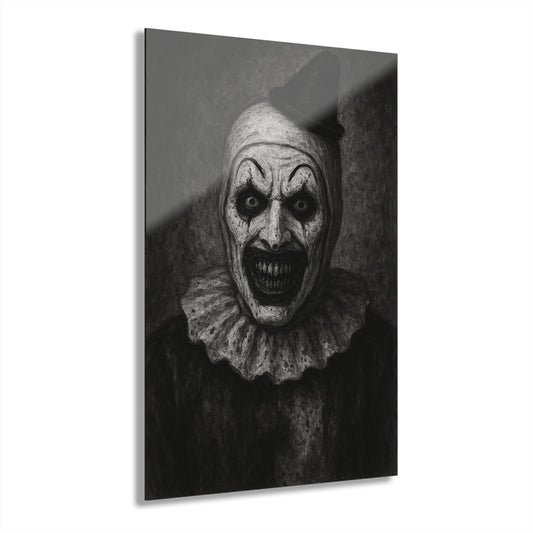 Eerie Clown Acrylic Print - Spooky Wall Art, Halloween Decor, Frightening Home Decor, Unique Gift, Creepy Art Display