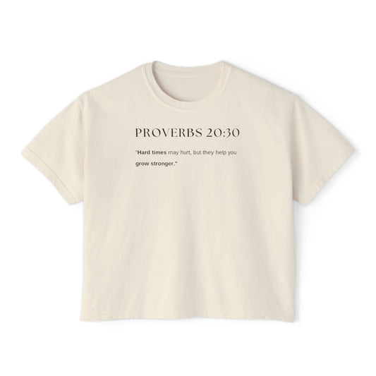 Inspirational Women's Boxy Tee - Faith Shirt, Proverbs 20:30 Tee, Christian Apparel, Relaxed Fit, Motivational Gift