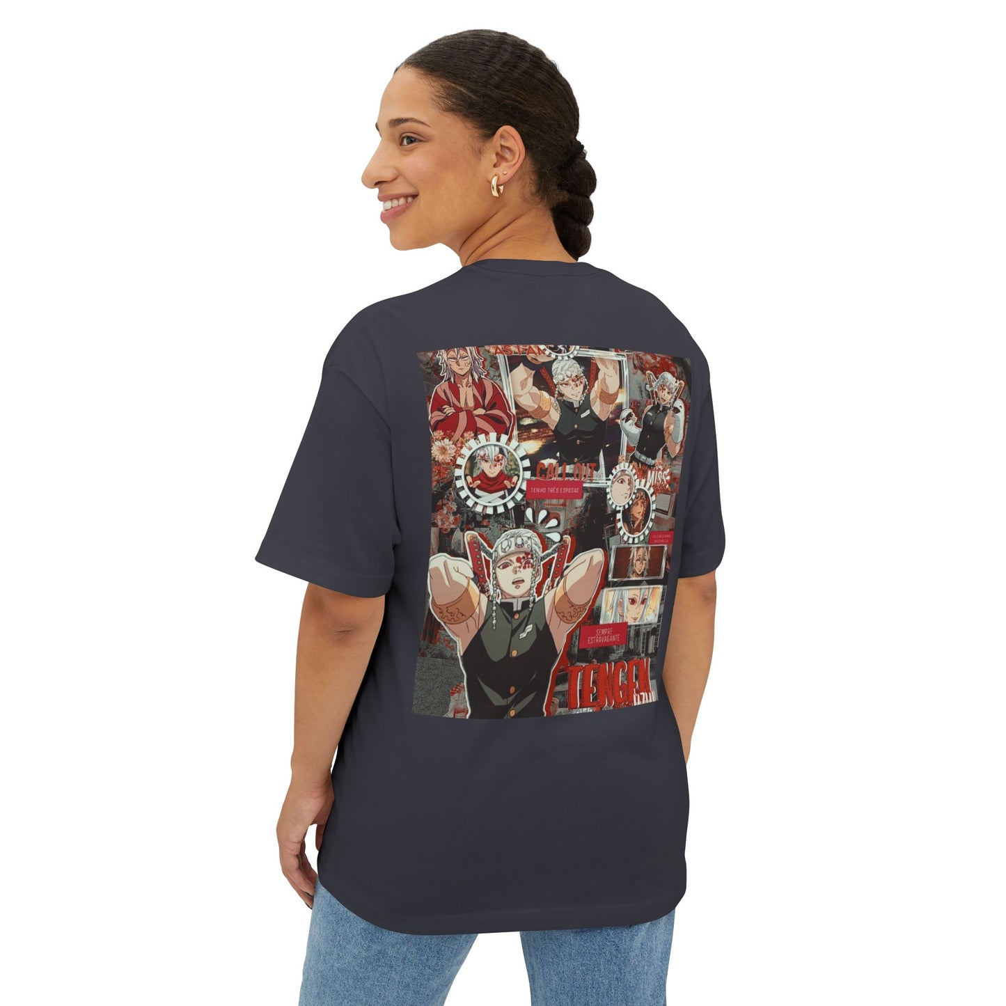 Demon Slayer Unisex Oversized Boxy Tee, Graphic Tee, Anime Shirt, Casual Wear, Gift for Fans, Streetwear, Character Tee