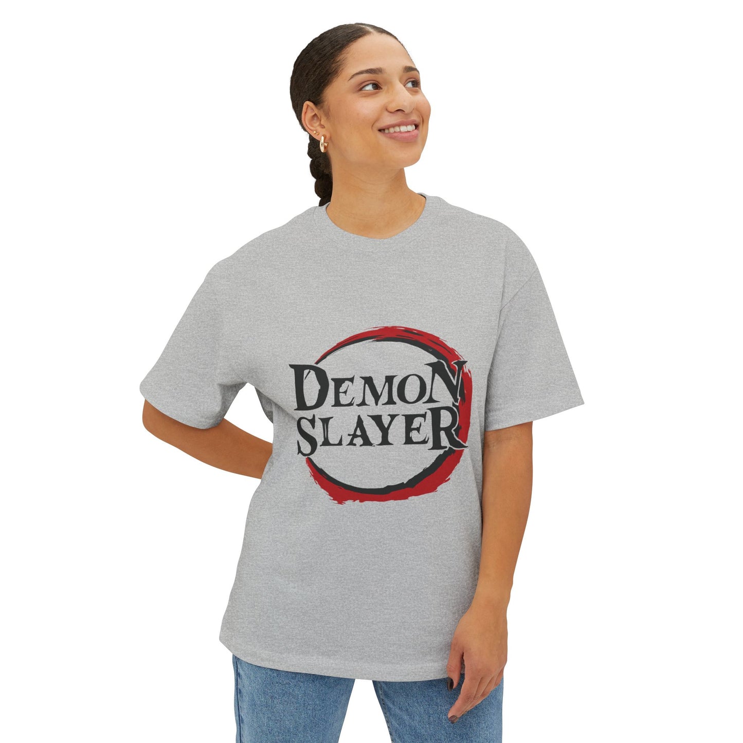Demon Slayer Unisex Oversized Boxy Tee, Anime Shirt, Gift for Fans, Comfortable Casual Wear, Best for Conventions, Summer Style