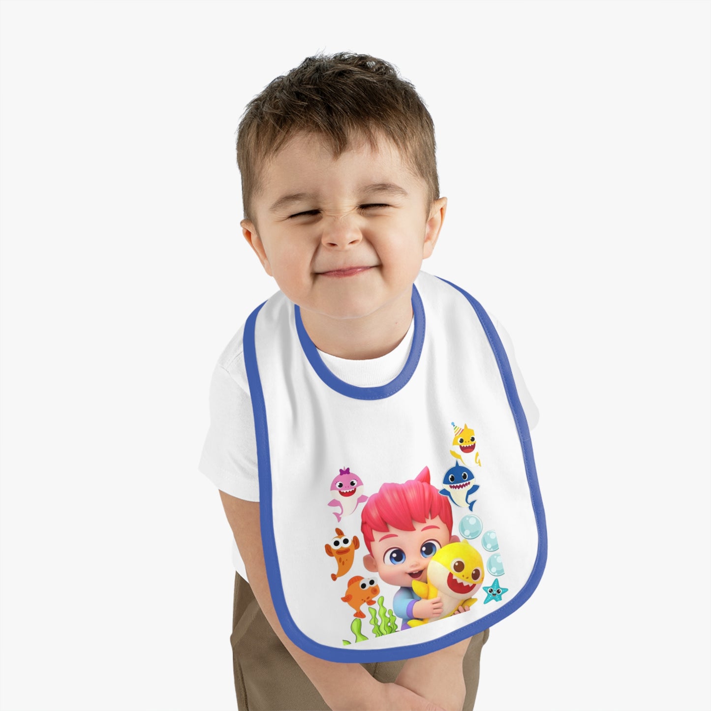 Bib - Baby Friendly and Cute Contrast Trim Jersey Bib