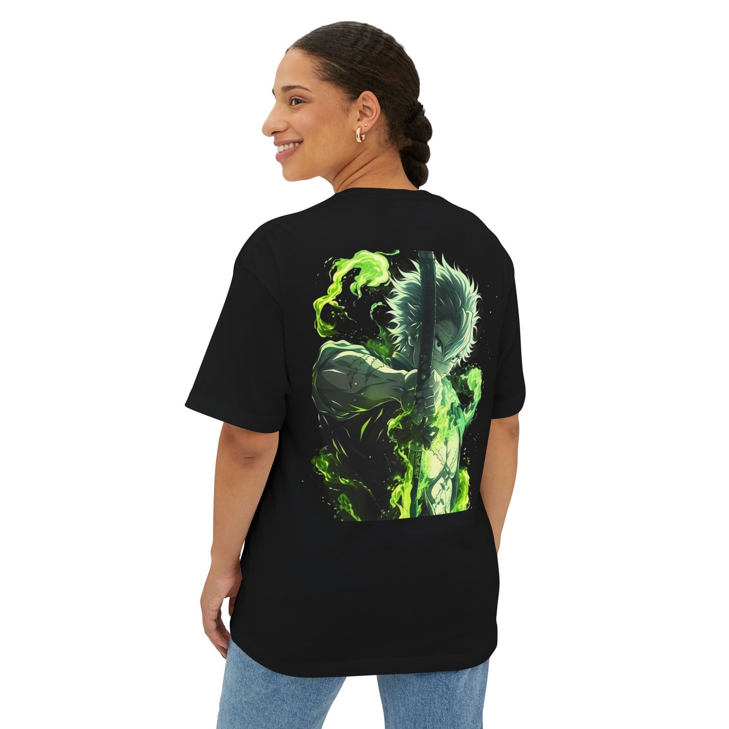 Demon Slayer Unisex Boxy Tee: Anime Fan Gift, Oversized Streetwear, Casual Summer Top, Geek Chic Apparel, Unique Japanese Culture Tee