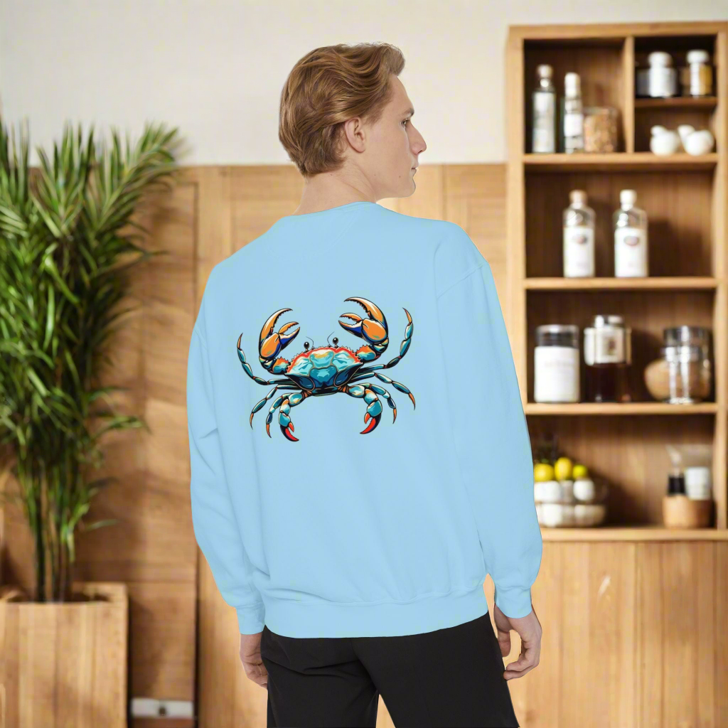 Cancer Astrological Design Sweatshirt, Unisex Cozy Apparel, Gift for Ocean Lovers, Beachwear, Casual Style, Summer Vibes, Marine Life